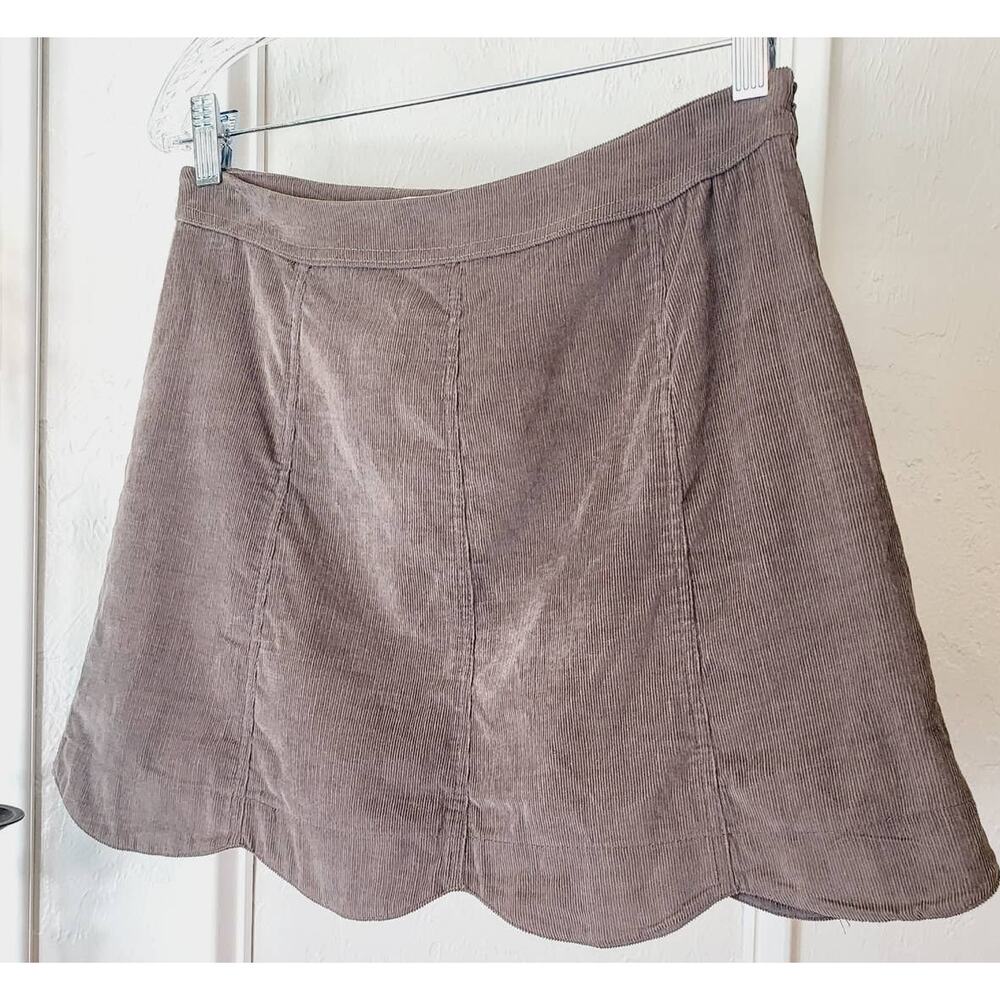 the impeccable pig size small mini corduroy scalloped hem skirt #108